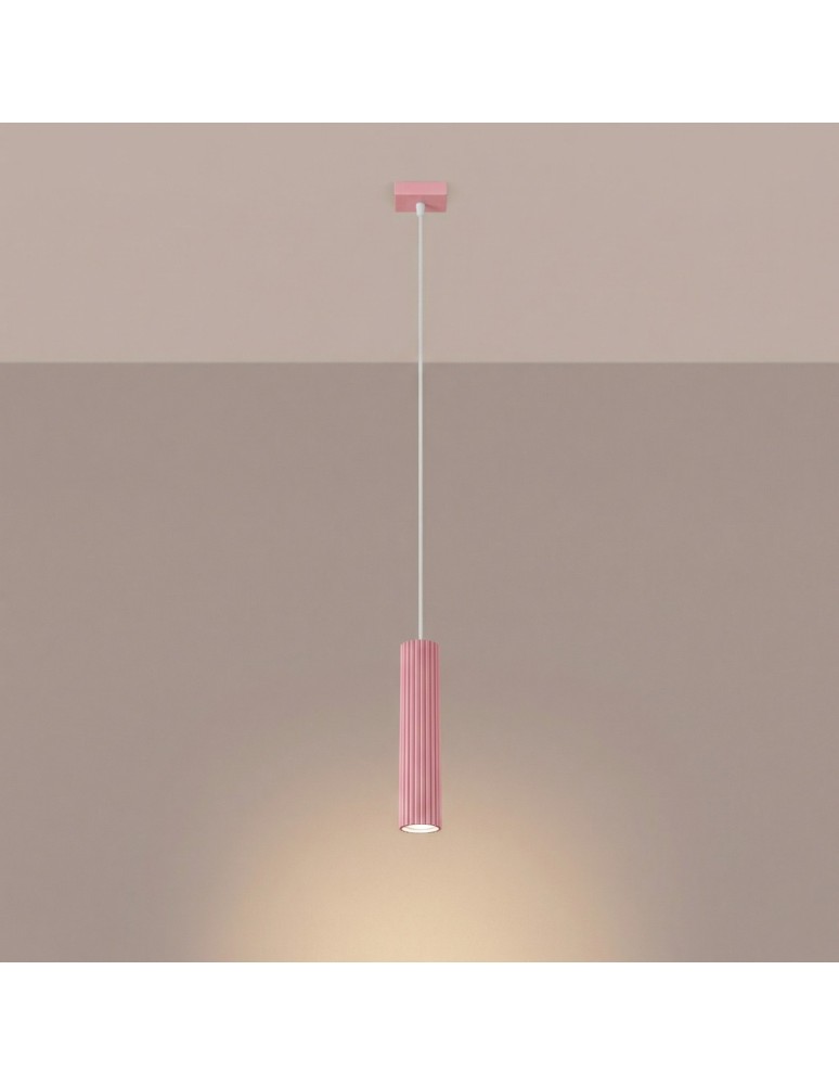 Sollux Lampa wisząca KARBON 1 różowa SL.1931