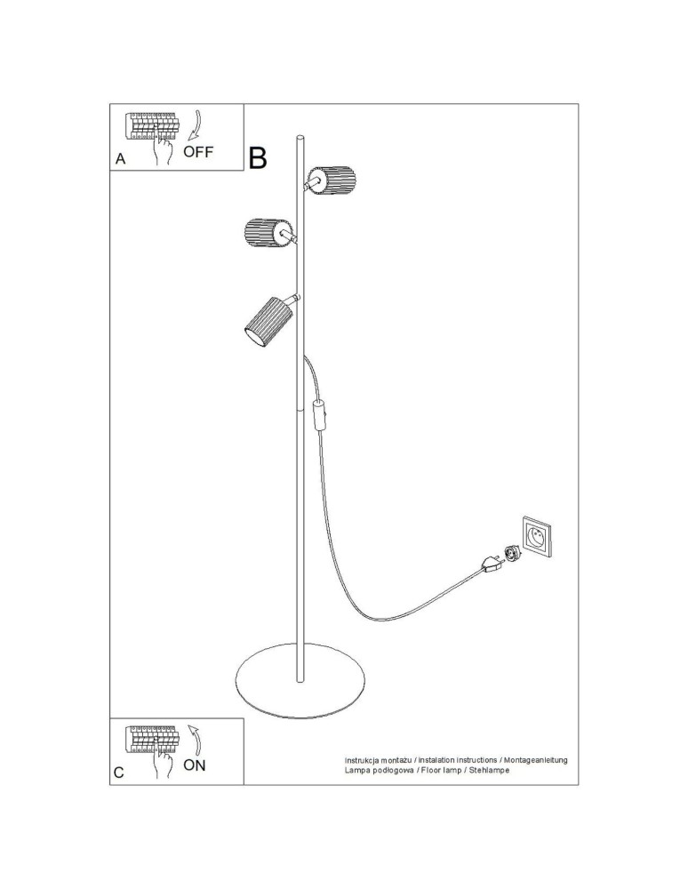 Sollux Lampa podłogowa KARBON 3 biała SL.2014