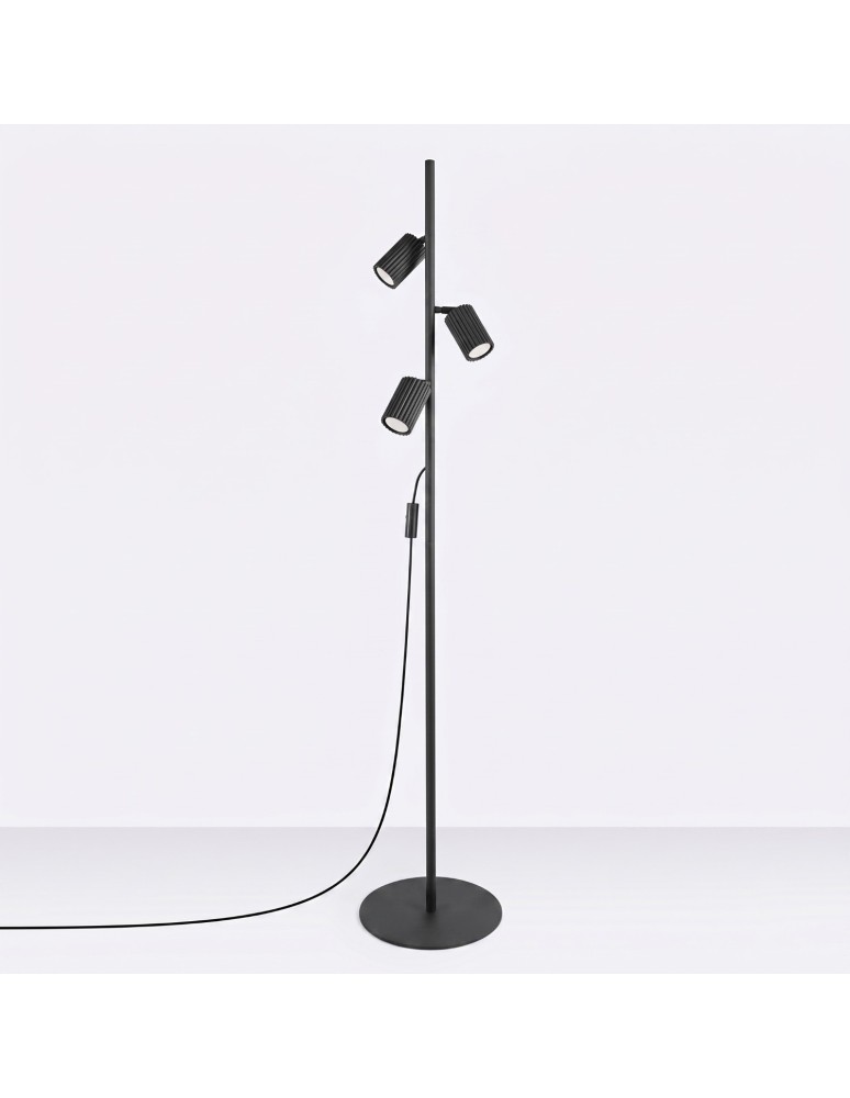 Sollux Lampa podłogowa KARBON 3 czarna SL.2016