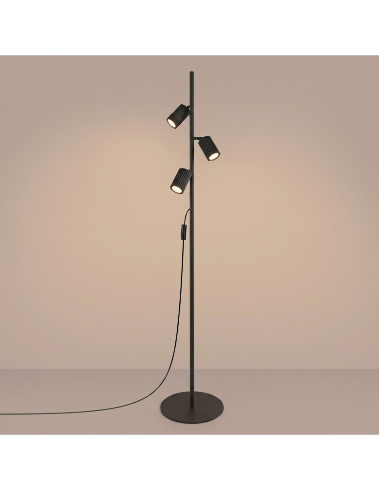 Sollux Lampa podłogowa KARBON 3 czarna SL.2016