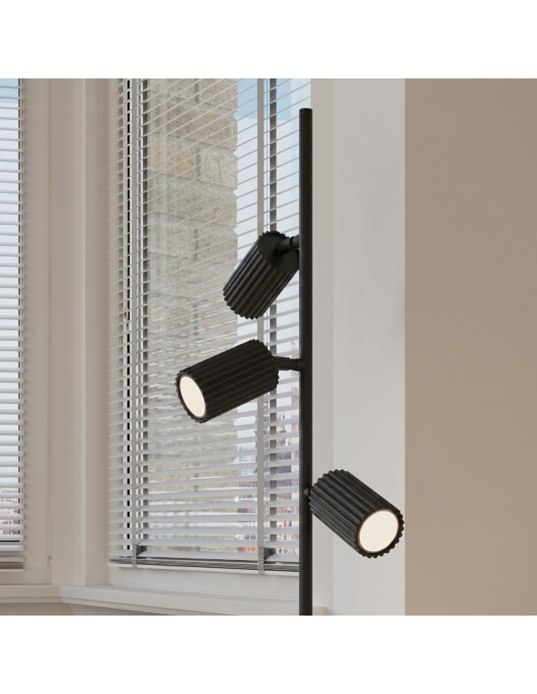 Sollux Lampa podłogowa KARBON 3 czarna SL.2016