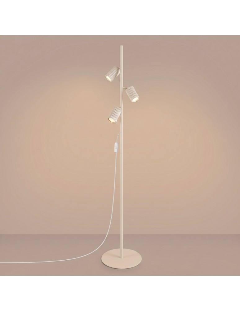 Sollux Lampa podłogowa KARBON 3 beżowa SL.2018