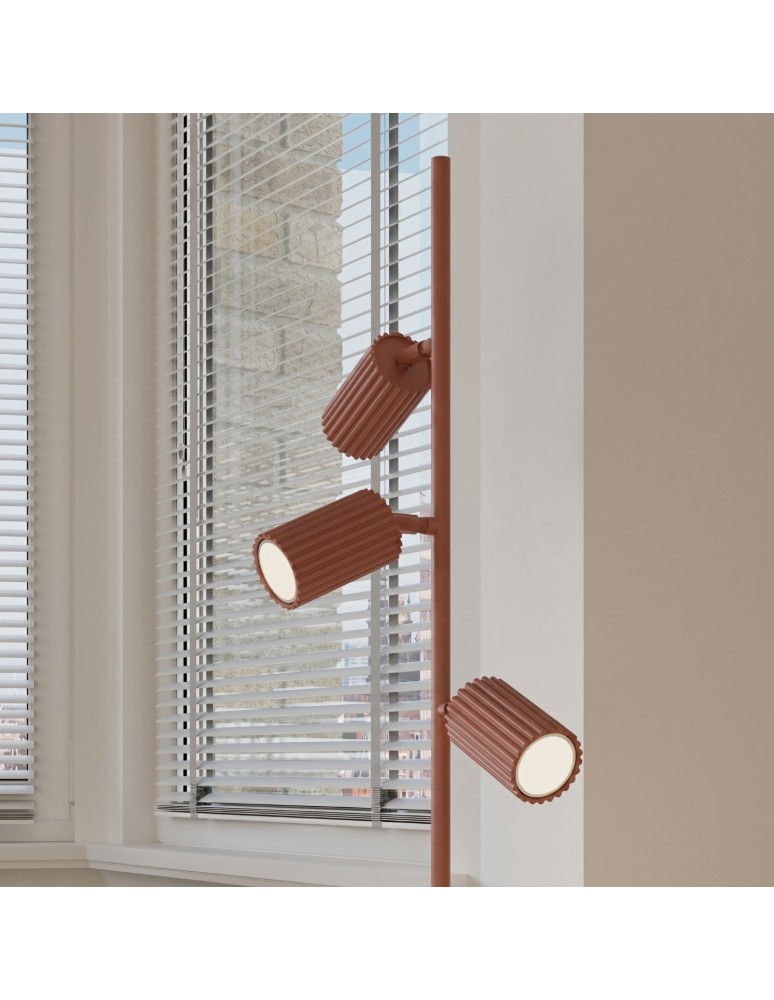 Sollux Lampa podłogowa KARBON 3 ochra czerwona SL.2024