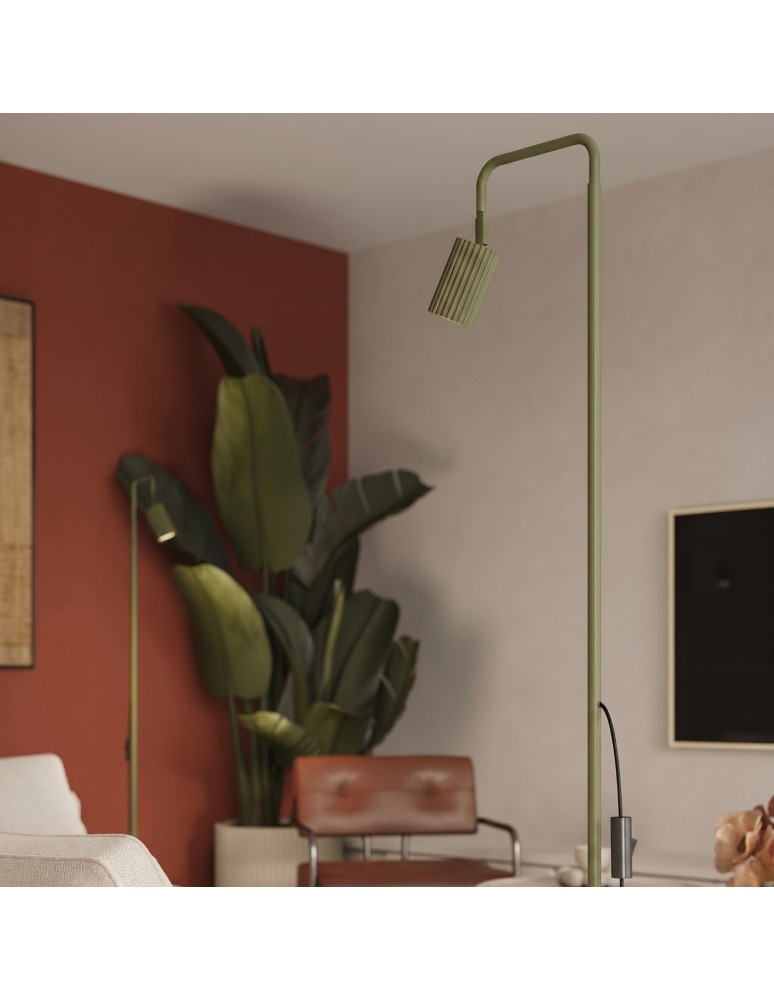 Sollux Lampa podłogowa KARBON 1 zielona oliwka SL.2025