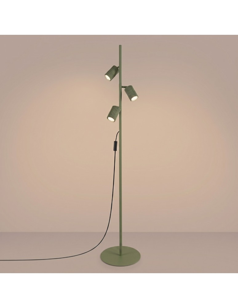 Sollux Lampa podłogowa KARBON 3 zielona oliwka SL.2026