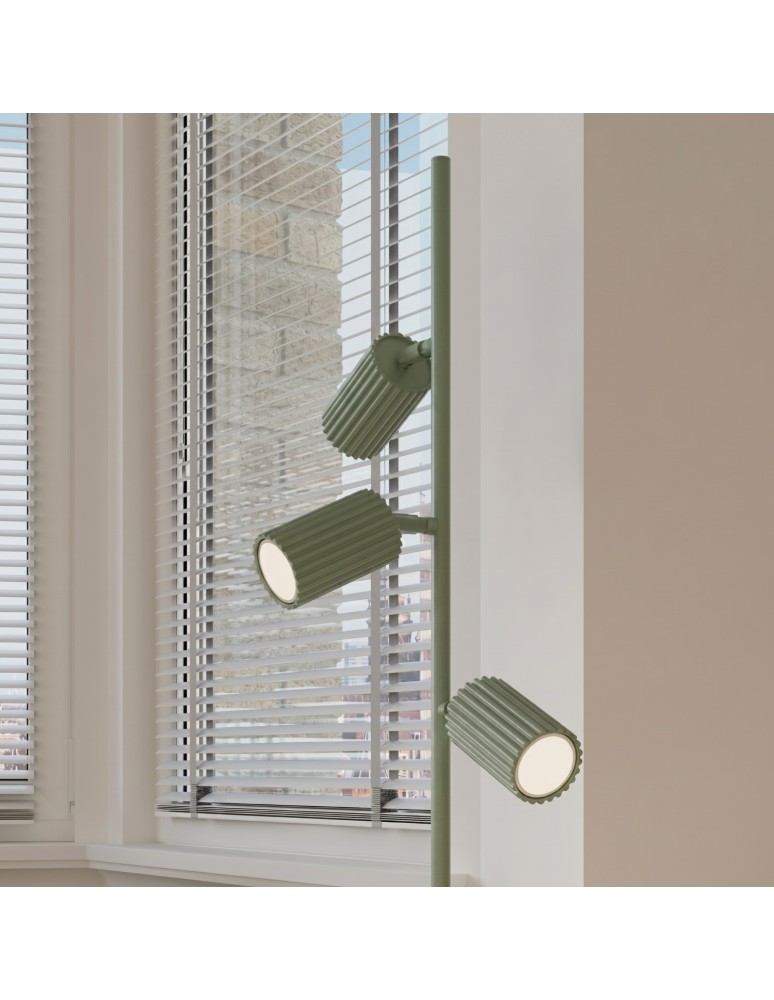 Sollux Lampa podłogowa KARBON 3 zielona oliwka SL.2026