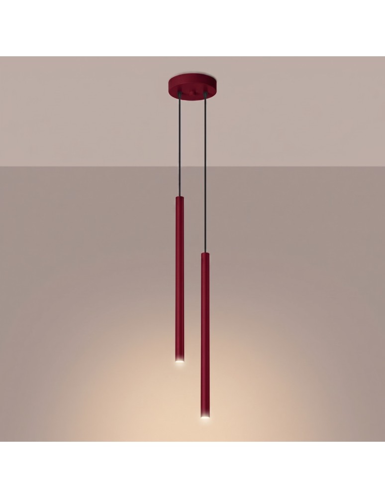 Sollux Lampa wisząca PASTELO 2 burgund SL.2122 Sollux Lampa wisząca PASTELO 2 burgund SL.2122