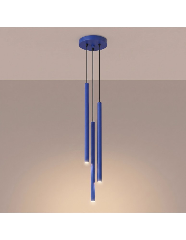 Sollux Lampa wisząca PASTELO 3P ultramaryna SL.2127