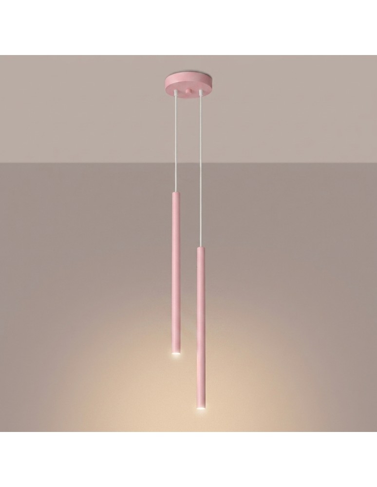 Sollux Lampa wisząca PASTELO 2 różowa SL.2130