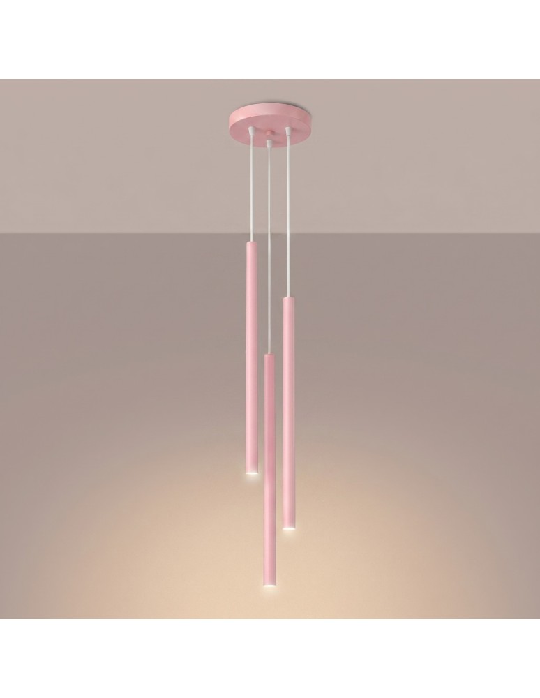 Sollux Lampa wisząca PASTELO 3P różowa SL.2131 Sollux Lampa wisząca PASTELO 3P różowa SL.2131