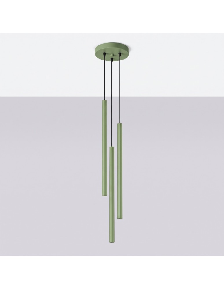 Sollux Lampa wisząca PASTELO 3P szałwiowa SL.2135 Sollux Lampa wisząca PASTELO 3P szałwiowa SL.2135