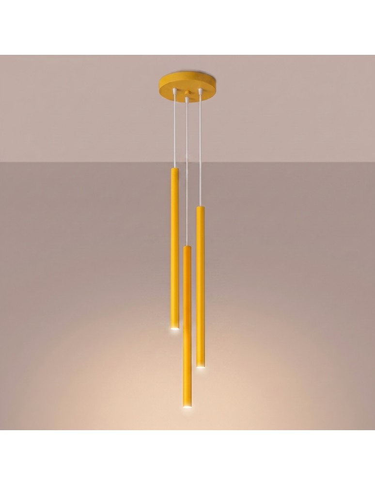 Sollux Lampa wisząca PASTELO 3P żółta SL.2139