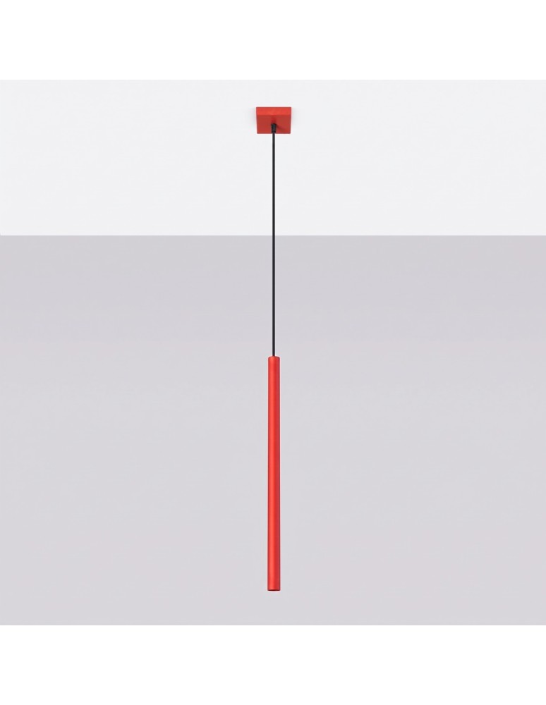 Sollux Lampa wisząca PASTELO 1 czerwona SL.2141