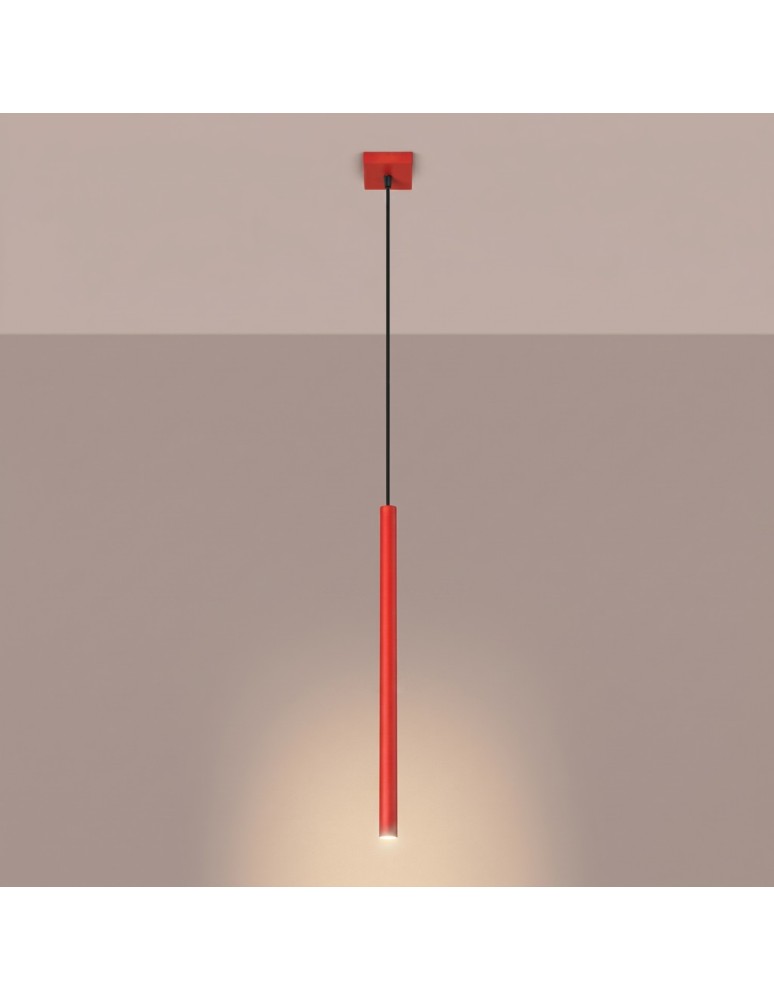 Sollux Lampa wisząca PASTELO 1 czerwona SL.2141