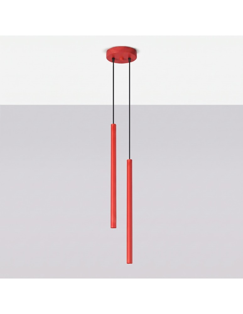Sollux Lampa wisząca PASTELO 2 czerwona SL.2142