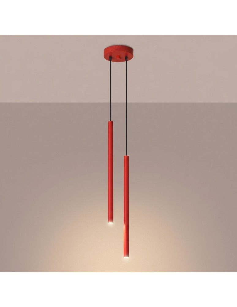 Sollux Lampa wisząca PASTELO 2 czerwona SL.2142