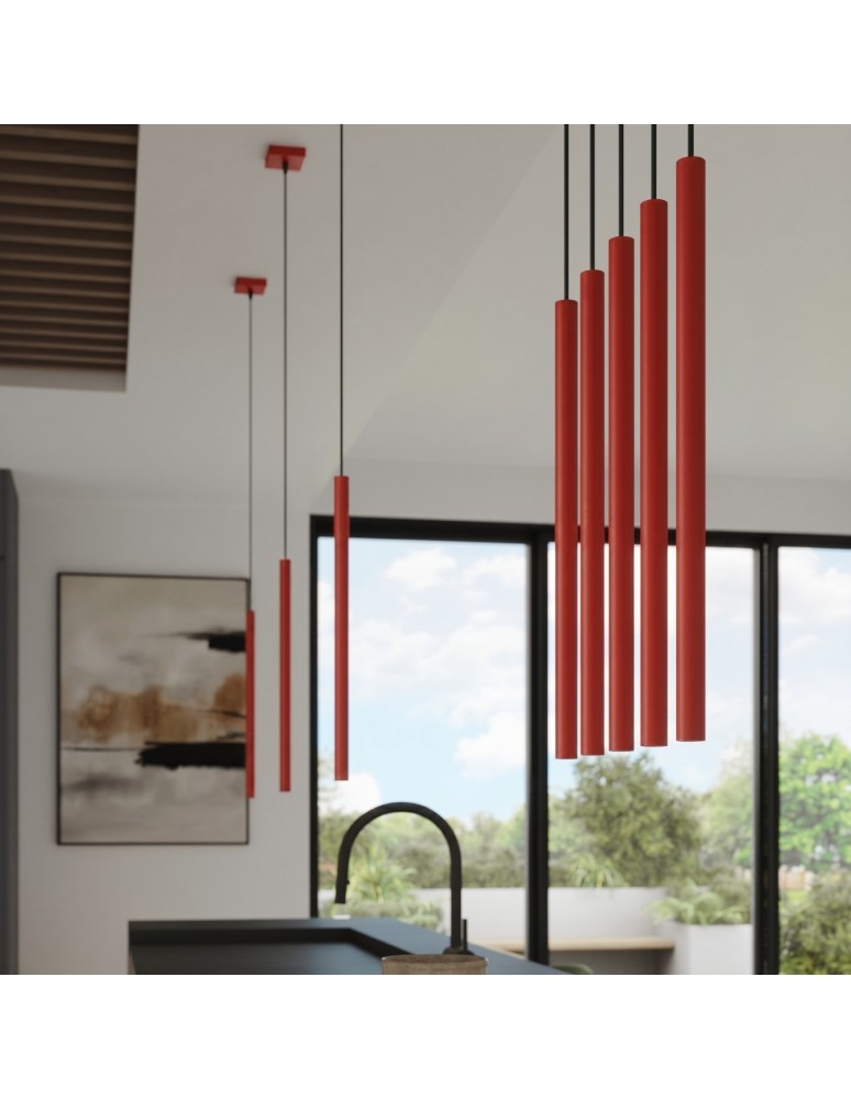 Sollux Lampa wisząca PASTELO 2 czerwona SL.2142