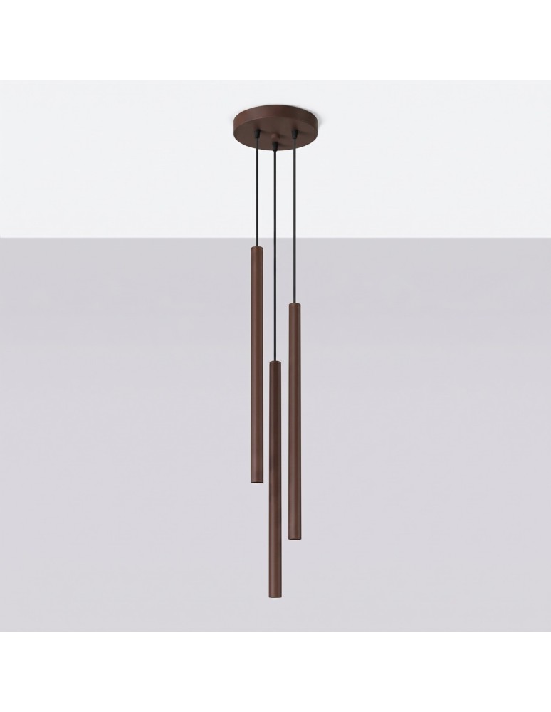 Sollux Lampa wisząca PASTELO 3P brązowa SL.2147