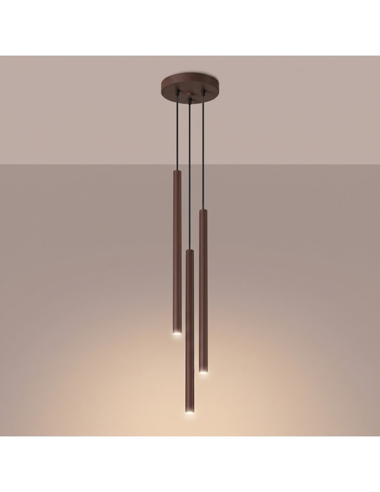 Sollux Lampa wisząca PASTELO 3P brązowa SL.2147