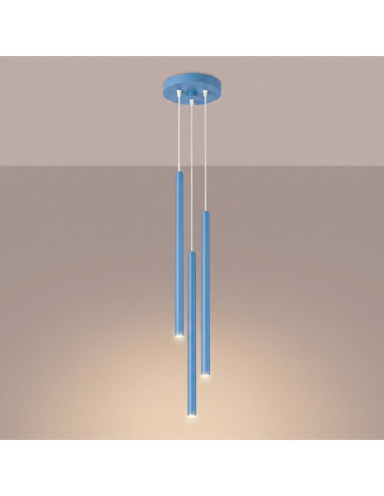 Sollux Lampa wisząca PASTELO 3P błękitna SL.2151 Sollux Lampa wisząca PASTELO 3P błękitna SL.2151