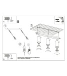Sollux Plafon RING 3L burgund SL.2161