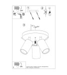 Sollux Plafon RING 3P burgund SL.2162