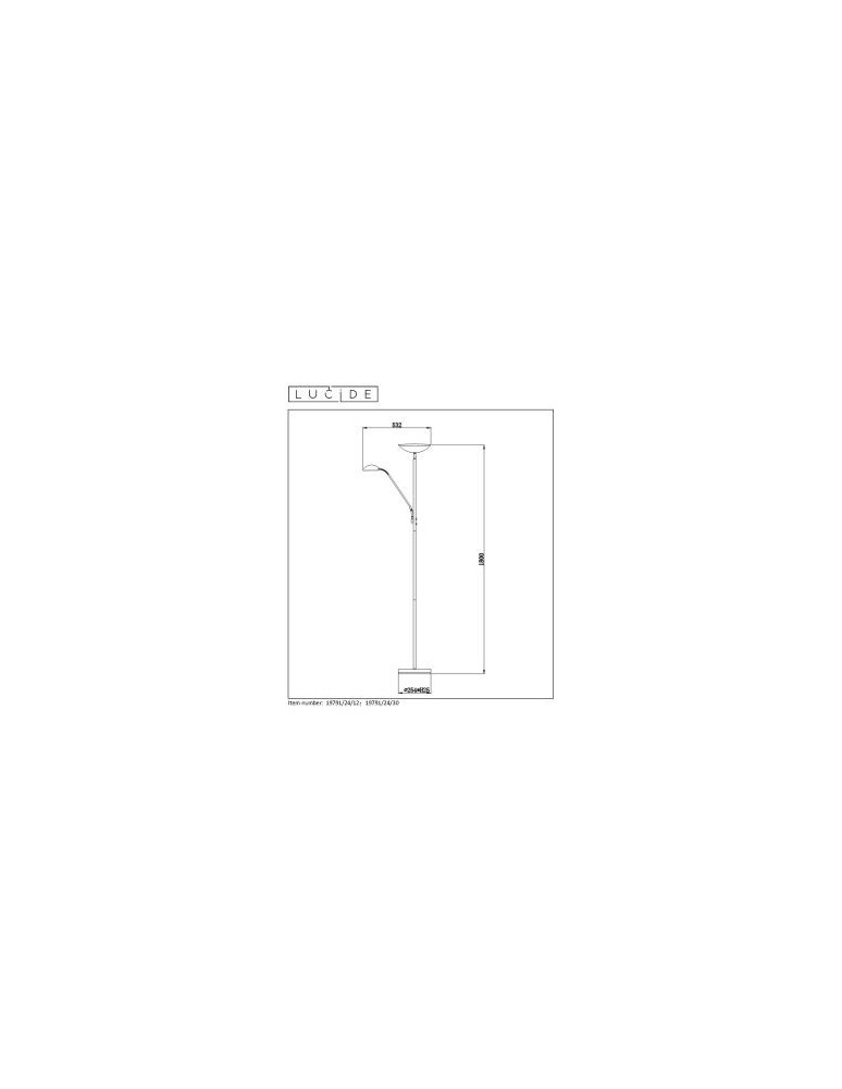 Lucide ZENITH LED Floor lamp 20W + 4W Black 19791/24/30