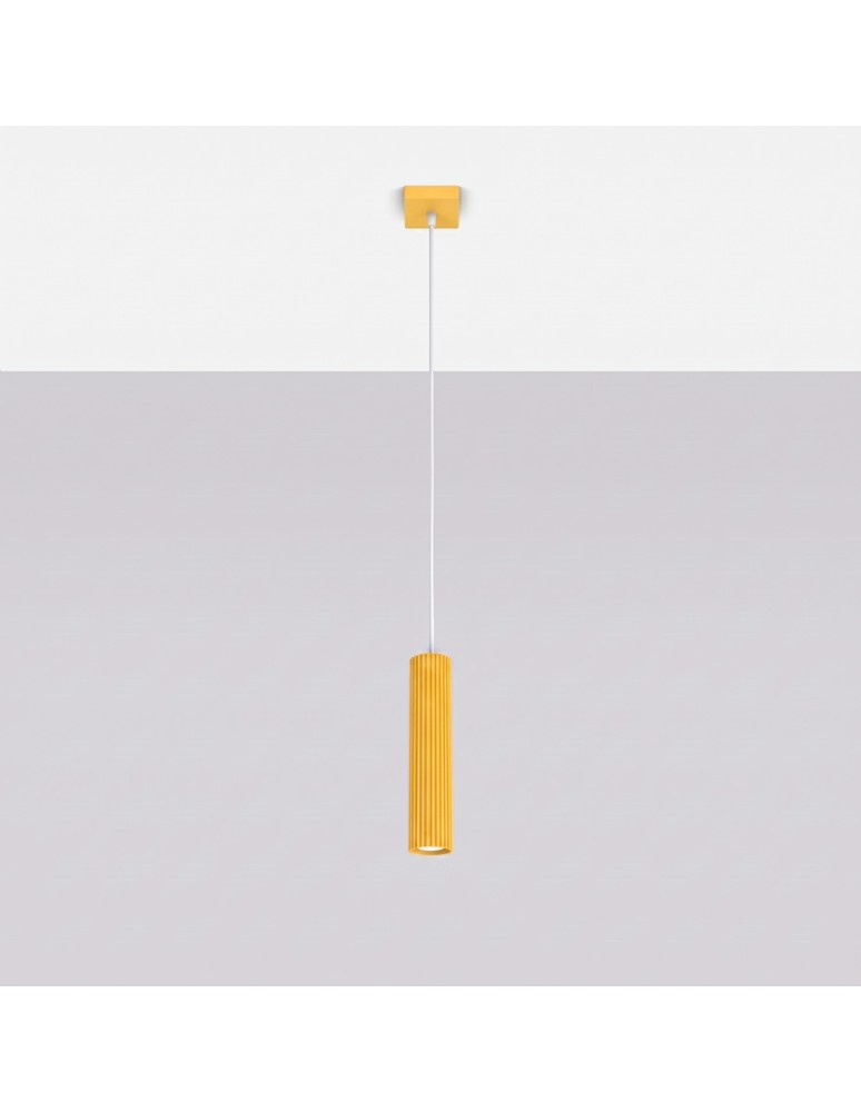 Sollux Lampa wisząca KARBON 1 żółta SL.2334