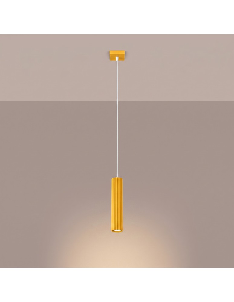 Sollux Lampa wisząca KARBON 1 żółta SL.2334