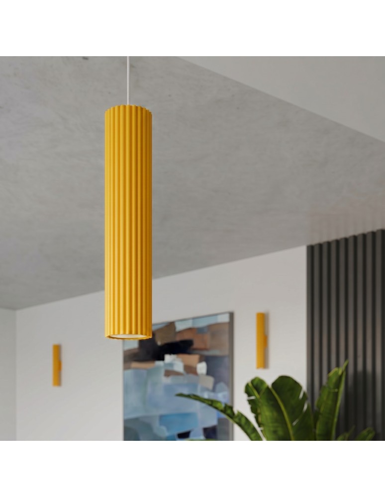 Sollux Lampa wisząca KARBON 1 żółta SL.2334