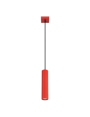 Sollux Lampa wisząca KARBON 1 czerwona SL.2335