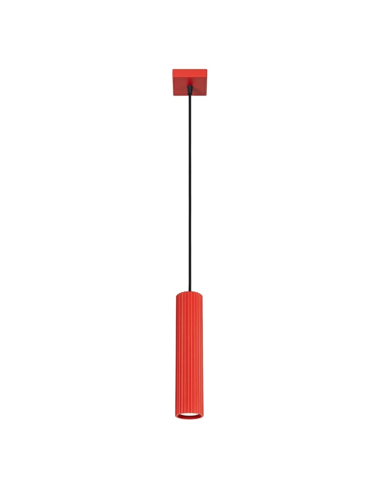 Sollux Lampa wisząca KARBON 1 czerwona SL.2335