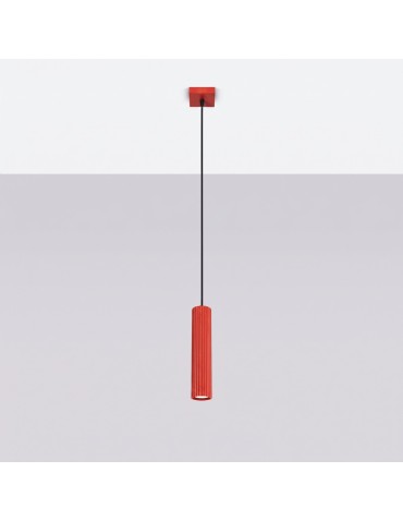 Sollux Lampa wisząca KARBON 1 czerwona SL.2335 - produkt 2