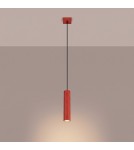 Sollux Lampa wisząca KARBON 1 czerwona SL.2335