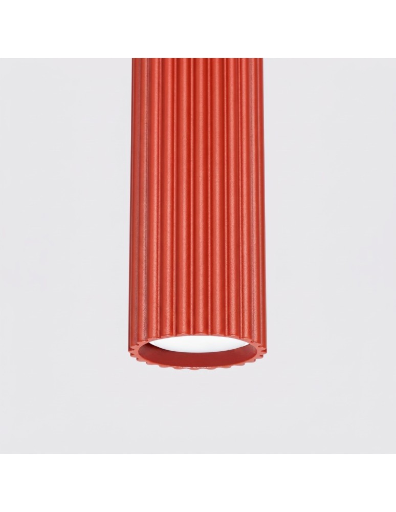 Sollux Lampa wisząca KARBON 1 czerwona SL.2335