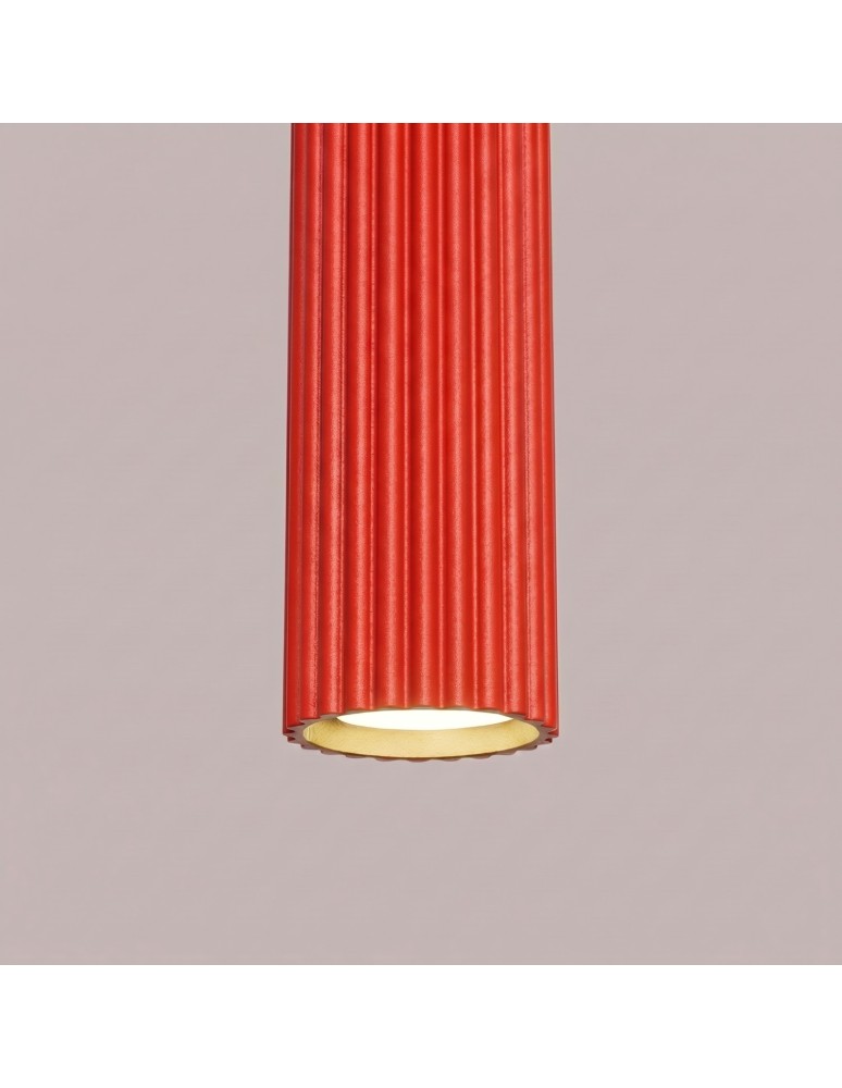 Sollux Lampa wisząca KARBON 1 czerwona SL.2335