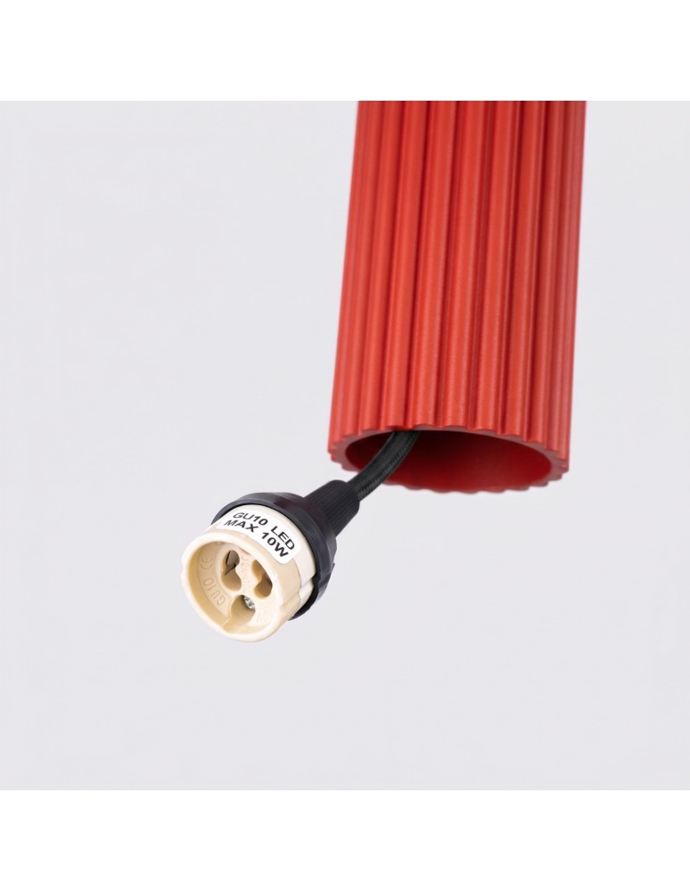 Sollux Lampa wisząca KARBON 1 czerwona SL.2335