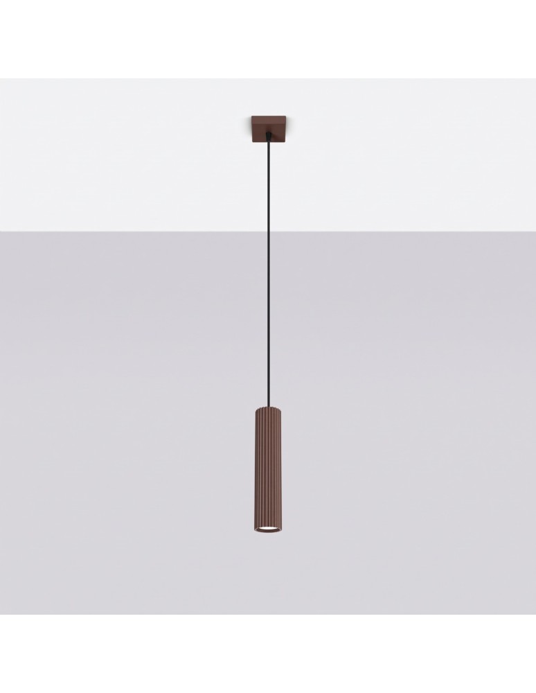 Sollux Lampa wisząca KARBON 1 brązowa SL.2336