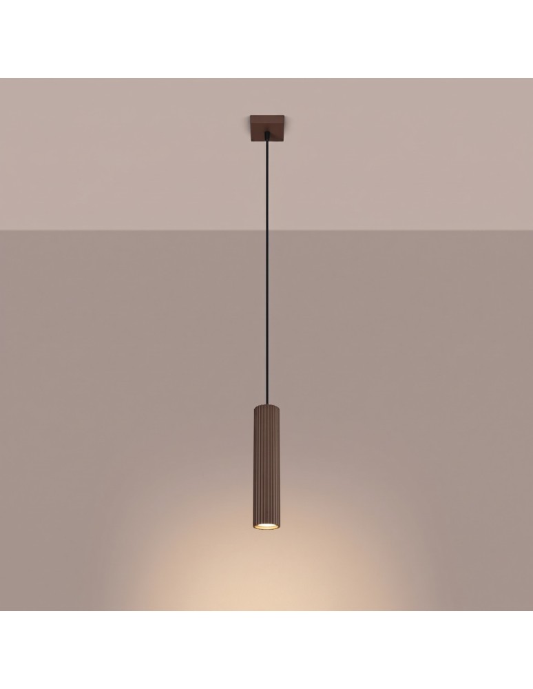 Sollux Lampa wisząca KARBON 1 brązowa SL.2336