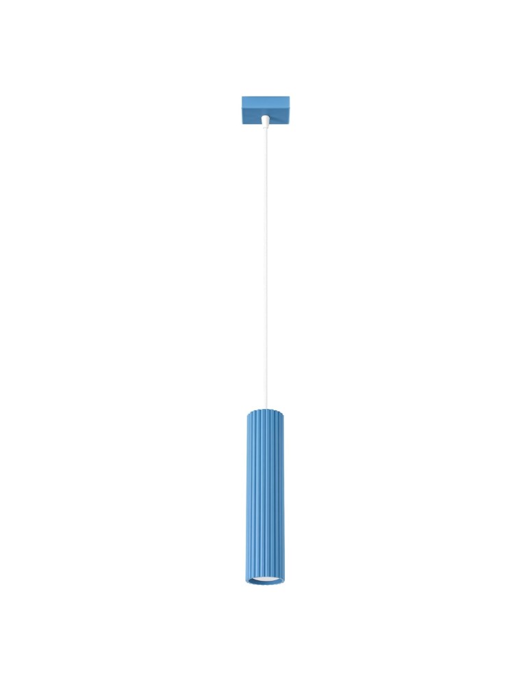 Sollux Lampa wisząca KARBON 1 błękitna SL.2337