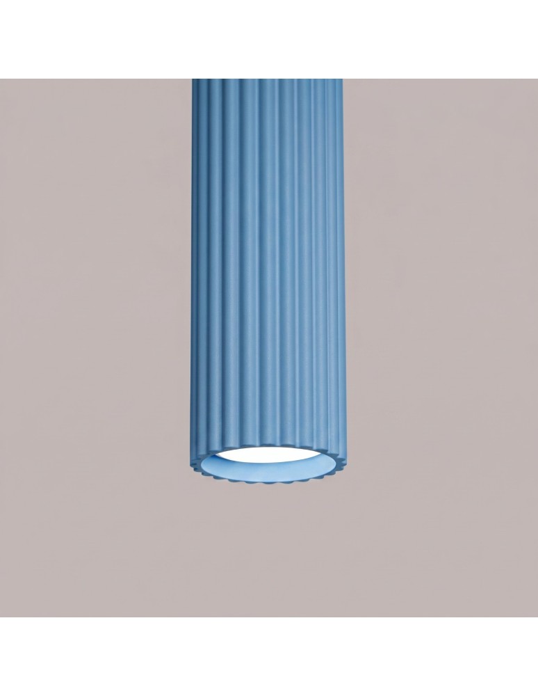 Sollux Lampa wisząca KARBON 1 błękitna SL.2337