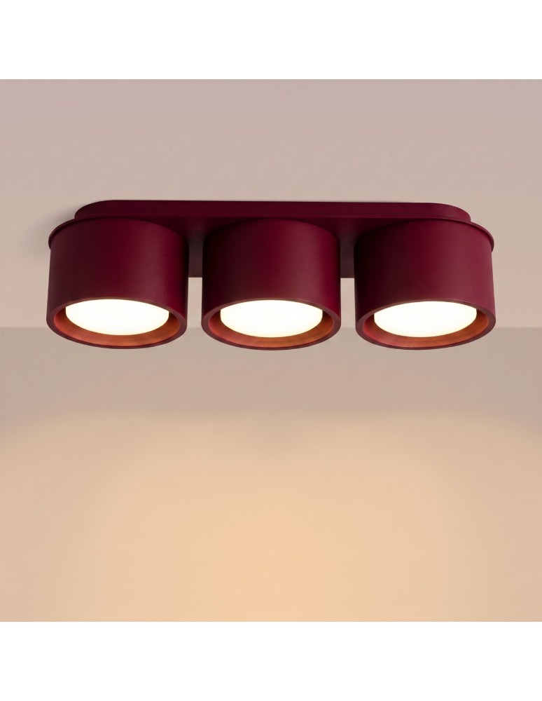 Sollux Plafon MODO 3 burgund Gx53 SL.2456