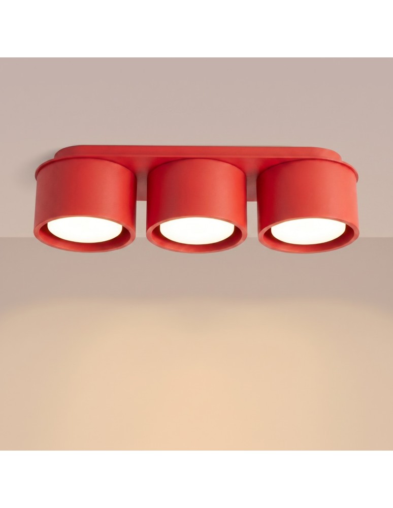 Sollux Plafon MODO 3 czerwony Gx53 SL.2480