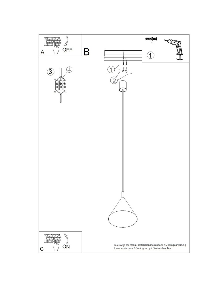 Sollux Lampa wisząca NOX 25 ochra czerwona SL.2526