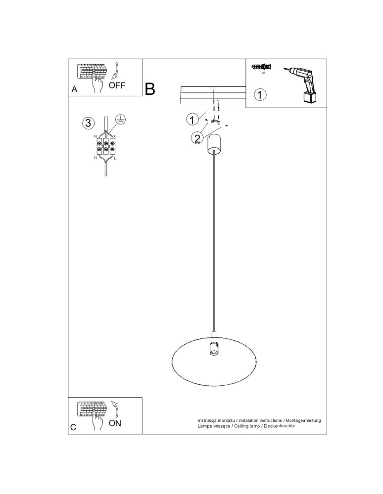 Sollux Lampa wisząca NOX 40 ochra czerwona SL.2541