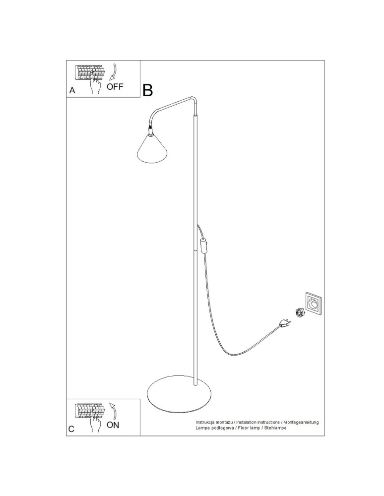 Sollux Lampa podłogowa NOX zielona oliwka SL.2585