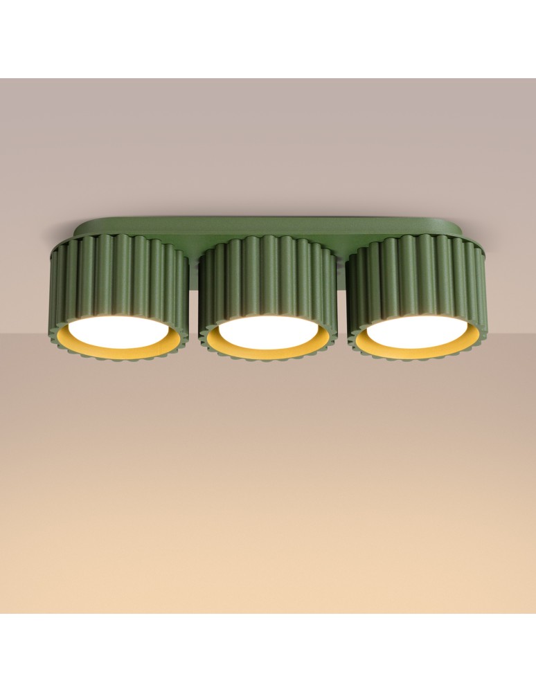Sollux Plafon AURA 3 zielony oliwkowy Gx53 SL.2631 Sollux Plafon AURA 3 zielony oliwkowy Gx53 SL.2631
