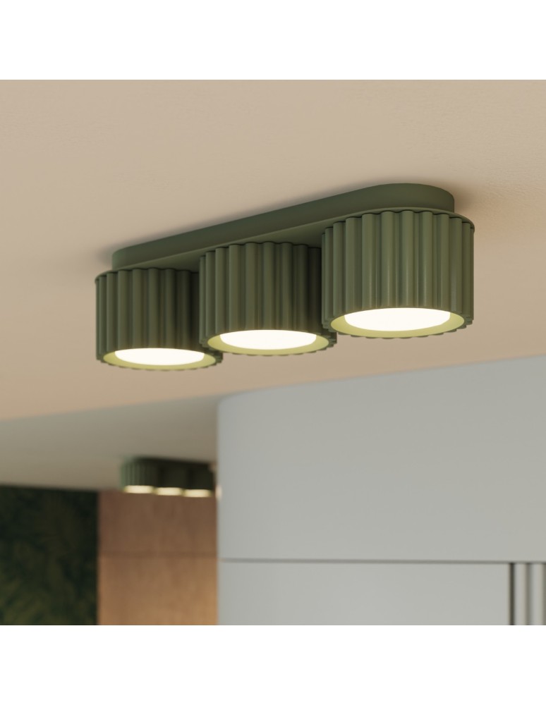 Sollux Plafon AURA 3 zielony oliwkowy Gx53 SL.2631 Sollux Plafon AURA 3 zielony oliwkowy Gx53 SL.2631