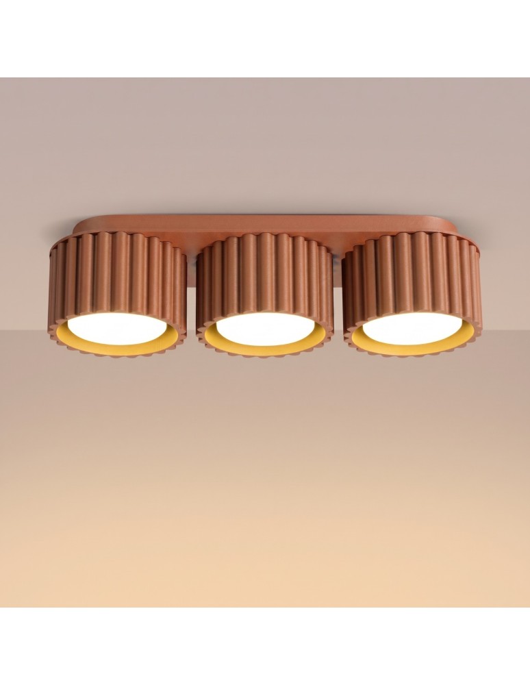 Sollux Plafon AURA 3 ochra czerwona Gx53 SL.2632