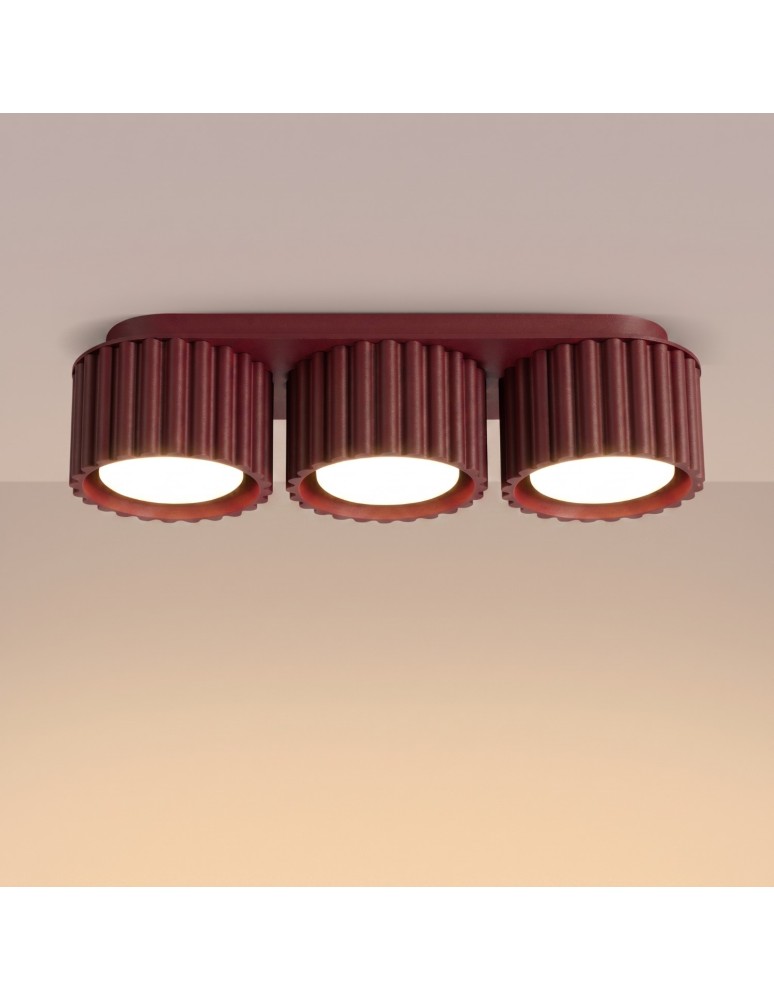 Sollux Plafon AURA 3 burgund Gx53 SL.2636